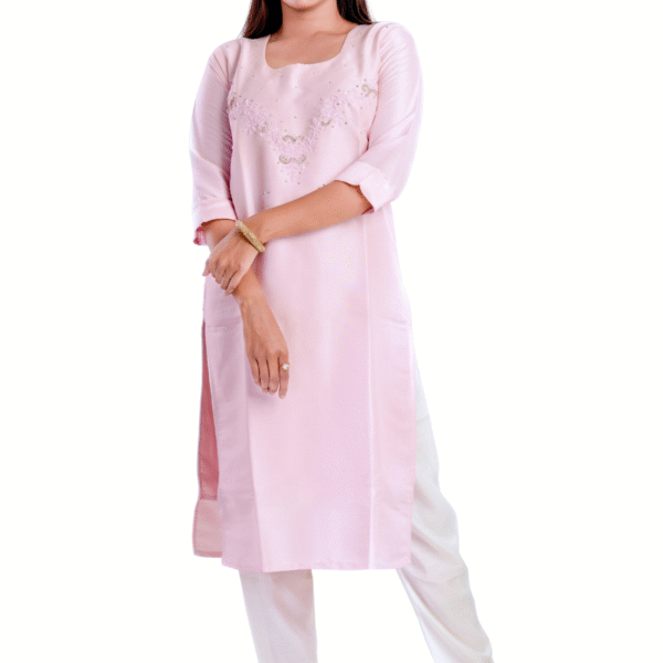tapeta silk  Pattern - hand work kurti  Colour-   Single